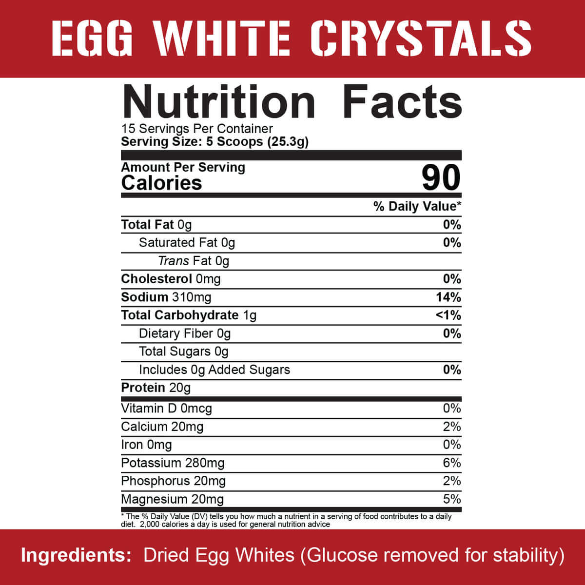 5% Nutrition - EGG WHITE CRYSTALS - 15 Servings Unflavored | Stay Aktiv