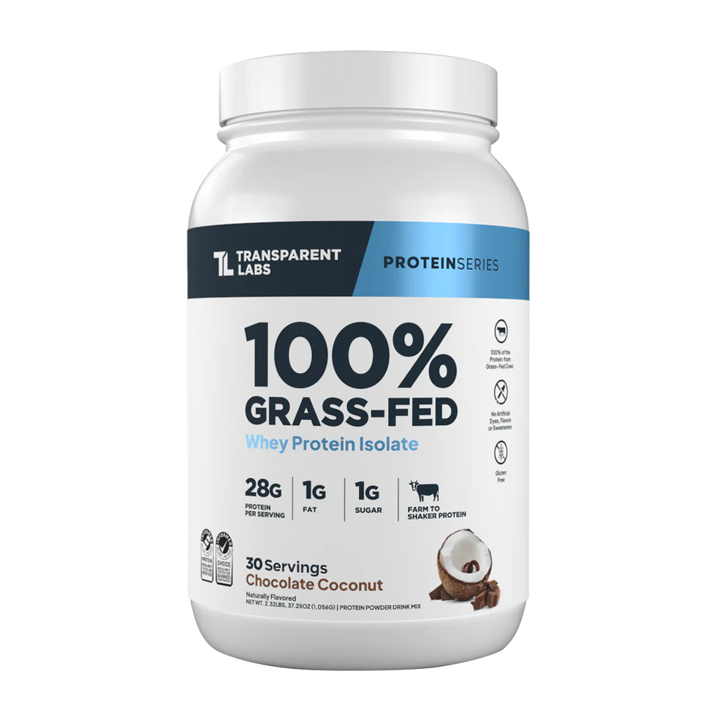 Transparent Labs - 100% Grass-Fed Whey Protein Isolate 30 Servings (~2.3 lbs) - Chocolate Coconut | Stay Aktiv