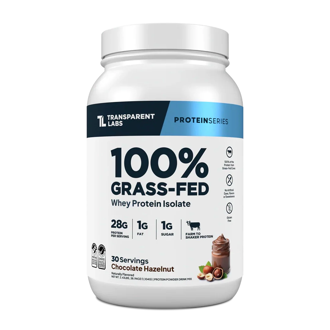 Transparent Labs - 100% Grass-Fed Whey Protein Isolate 30 Servings (~2.3 lbs) - Vanilla Peppermint | Stay Aktiv