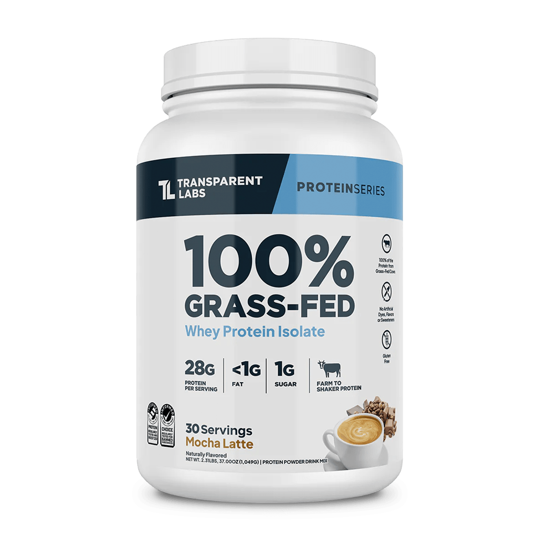Transparent Labs - 100% Grass-Fed Whey Protein Isolate 30 Servings (~2.3 lbs) - Mocha Latte | Stay Aktiv