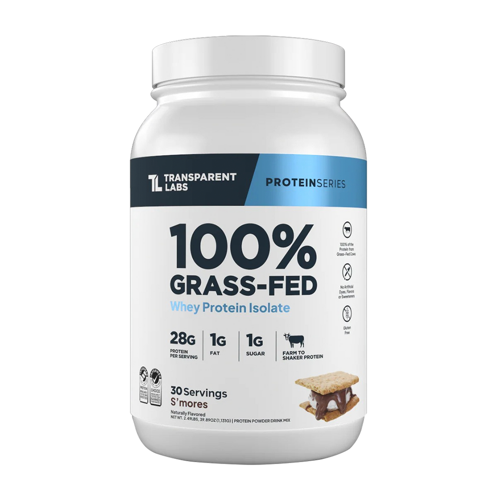 Transparent Labs - 100% Grass-Fed Whey Protein Isolate 30 Servings (~2.3 lbs) - S'mores | Stay Aktiv