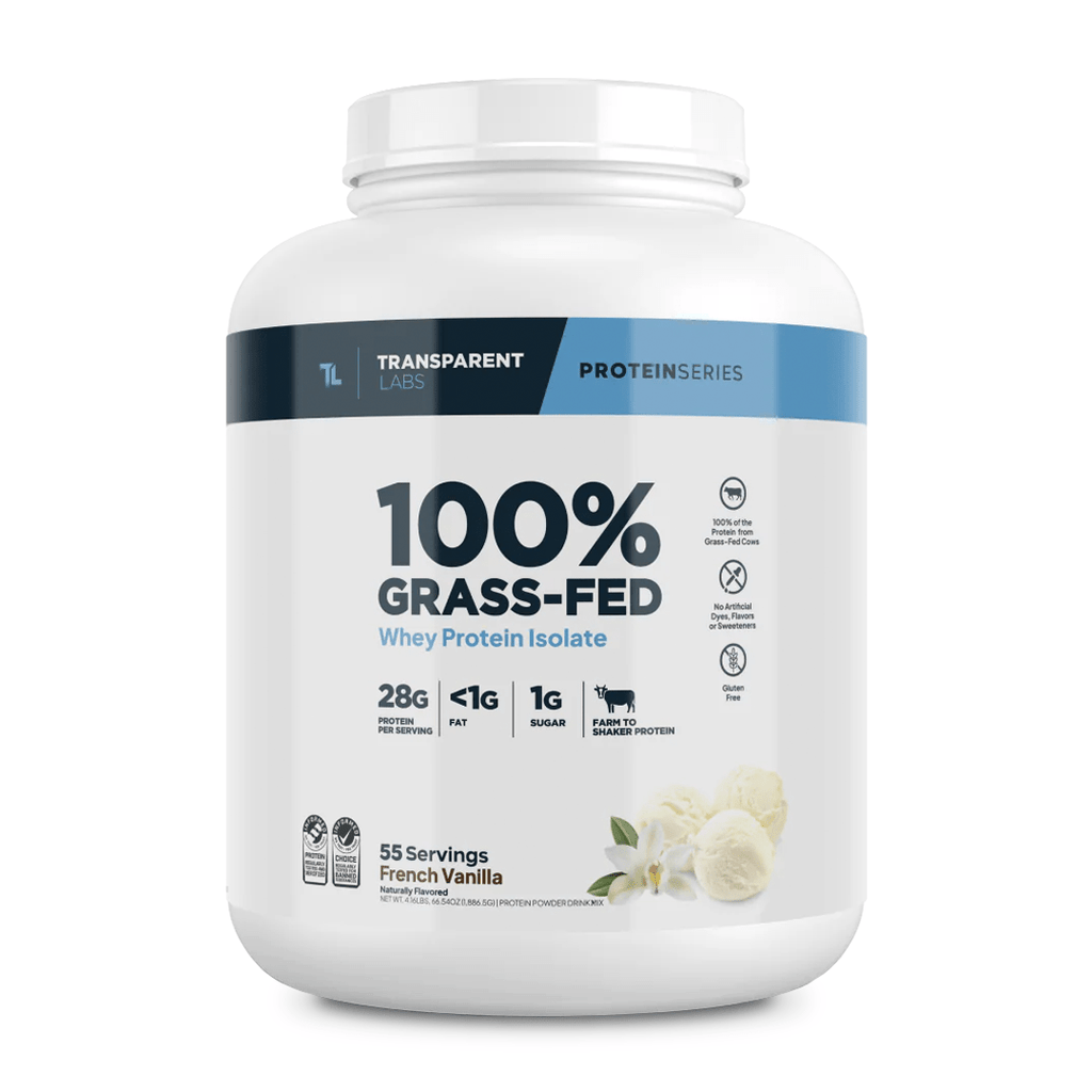 Transparent Labs - 100% Grass-Fed Whey Protein Isolate 55 Servings (~4.1 lbs) - French Vanilla | Stay Aktiv