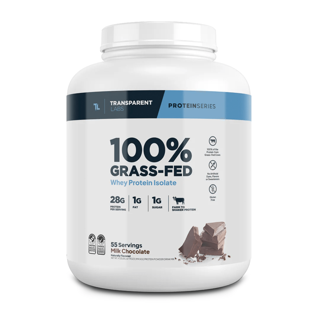 Transparent Labs - 100% Grass-Fed Whey Protein Isolate 55 Servings (~4.1 lbs) - Milk Chocolate | Stay Aktiv