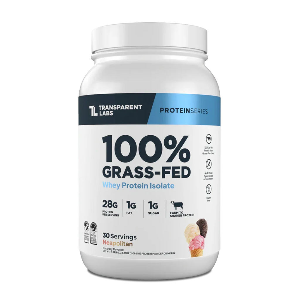 Transparent Labs - 100% Grass-Fed Whey Protein Isolate 30 Servings (~2.3 lbs) - Neapolitan | Stay Aktiv