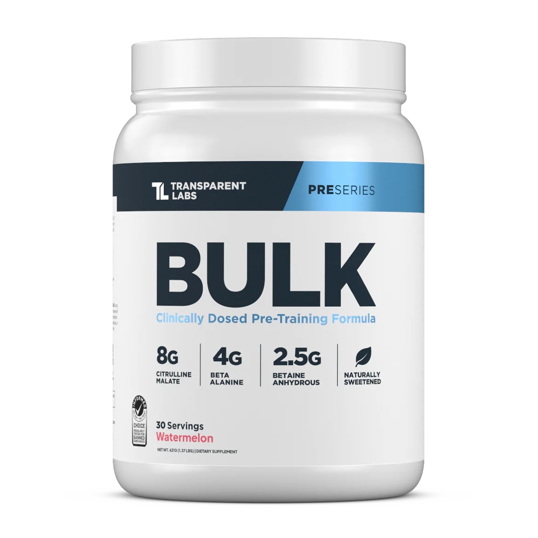 Transparent Labs - Bulk Pre-Workout 30 Servings - Watermelon | Stay Aktiv