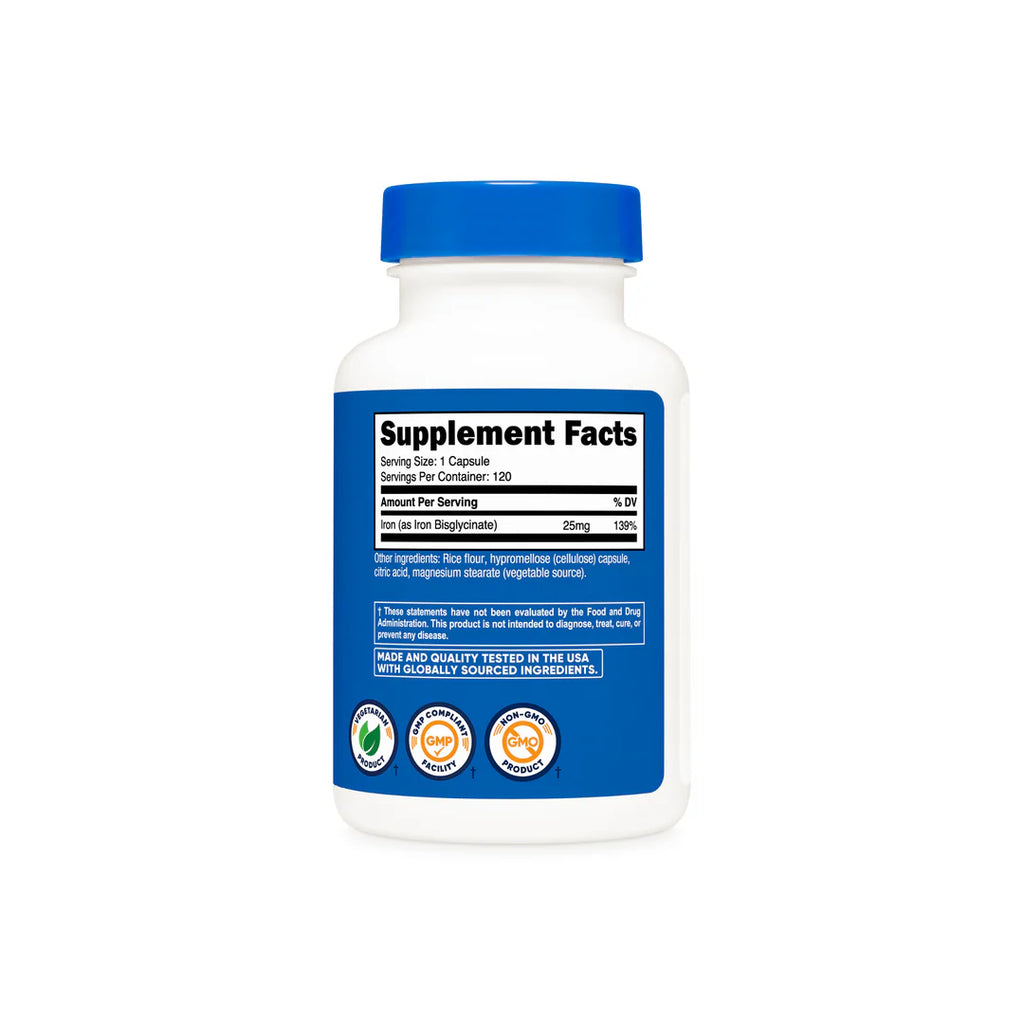 Iron Bisglycinate Capsules 120 Capsules 25MG